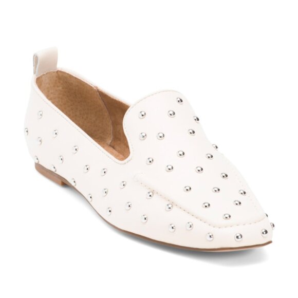 KELSI DAGGER Leather Lens Studded Loafers - Picture 1 of 3